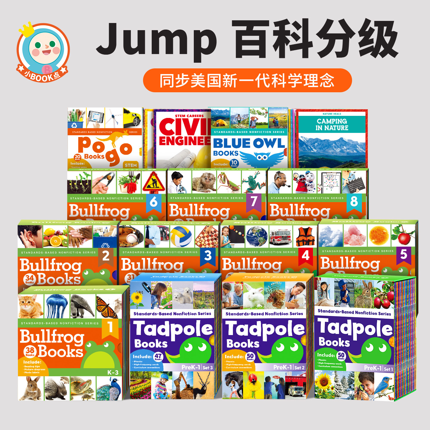 小book点Jump百科分级读物英语启蒙美国Tadpole Books 蝌蚪系列 Bullfrog Books 牛蛙系列平替RAZ海尼曼分级阅读3岁+儿童绘本