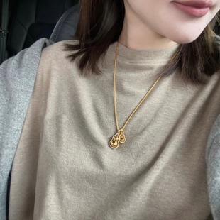水贝旋转葫芦金包银吊坠金店同款古法时尚锁骨链送女友