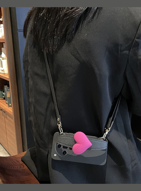 爱心手腕带适用oppofindx7pro手机壳findx6玫红x5高级感x3斜挎x2ultra硅胶k12软壳k11x可背k10斜跨k9k7k5oppo