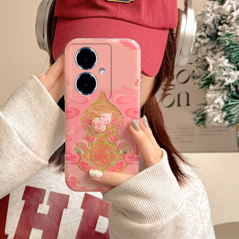 镂空闪粉葫芦适用vivoy500pro手机壳y300i旋转y200gt国潮y100t金箔y50m中国风y77e新款y97软y93s/y53/t35/y33