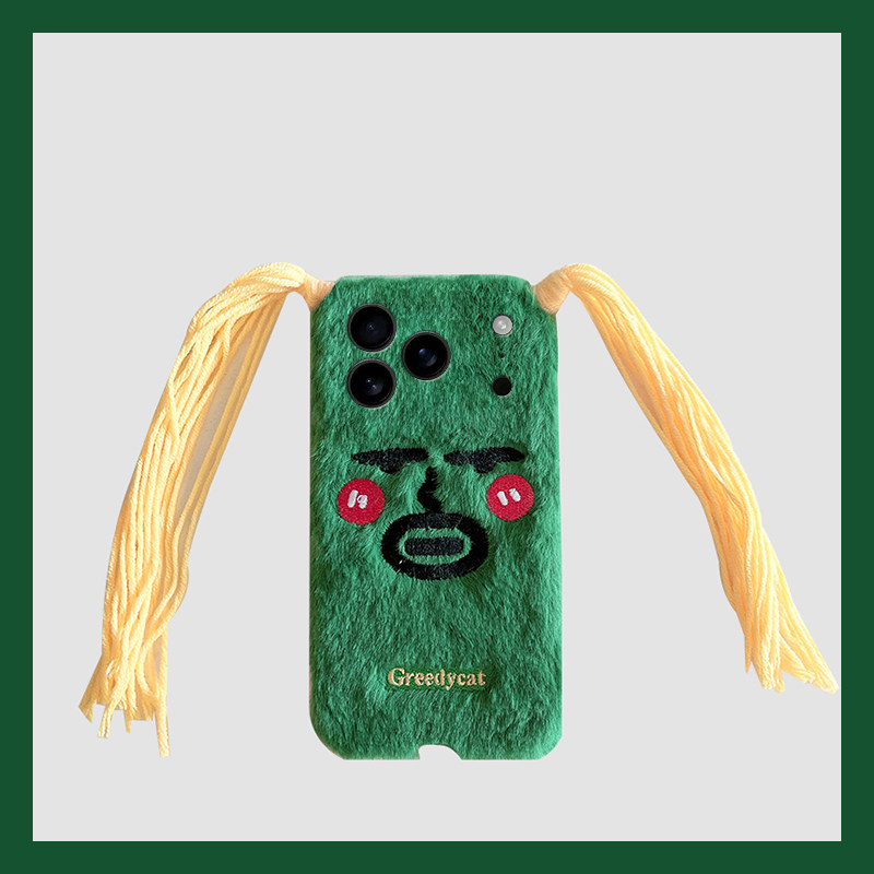 搞怪丑萌辫子女孩适用苹果17promax手机壳华为pura80荣耀400pro小米17趣味vivos30毛绒opporeno14秋冬季x200,3C数码配件,手机保护套/壳,淘宝优惠券,粉丝福利购,淘宝优惠卷