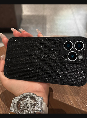 简约高级感黑色适用华为荣耀500pro手机壳400亮片300ultra绒布200/100挂链70por+闪片90gt秋冬80se硅胶60十50