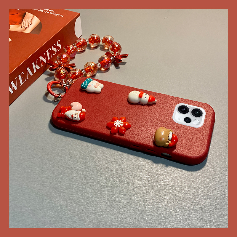 圣诞雪人小熊适用opporeno15pro手机壳reon14兔子13挂链12可爱11皮纹10仿皮9por红色7se卡通6手提5k硅胶0ppo
