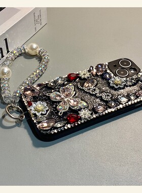 ins风满屏水钻适用小米17手机壳15spro蝴蝶14ultra英文13挂链12spo/12x钻石11青春版10软mix4/8se/civi5/4/3