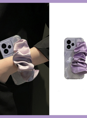 韩系紫色蝴蝶适用oppo真我gt7手机壳13pro+至尊版13立体gtneo6se斜挎12硅胶v15/v11/q3s/q2gt5大师探索版可背