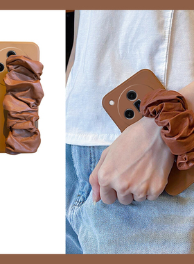 褶皱手腕带适用oppofindx7pro手机壳findx6立体x5高级感x3小众x2ultra简约k12女k11x硅胶k10焦糖色k9k7k5oppo