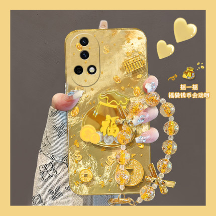 2025金币福袋适用华为nova13pro手机壳novo12ultra立体11金色10z挂链9se简约8手提7i硅胶6过年5i蛇年4e活力版
