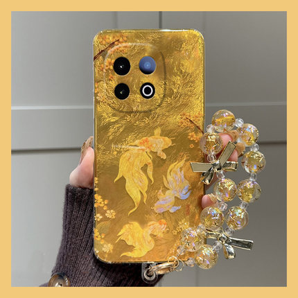 新年金色锦鲤适用vivoiqooz10x手机壳iqooz9turbo国潮z8x本命年z7i中国风z6x挂链z5马年u5x爱酷u3x/iq00/vivo