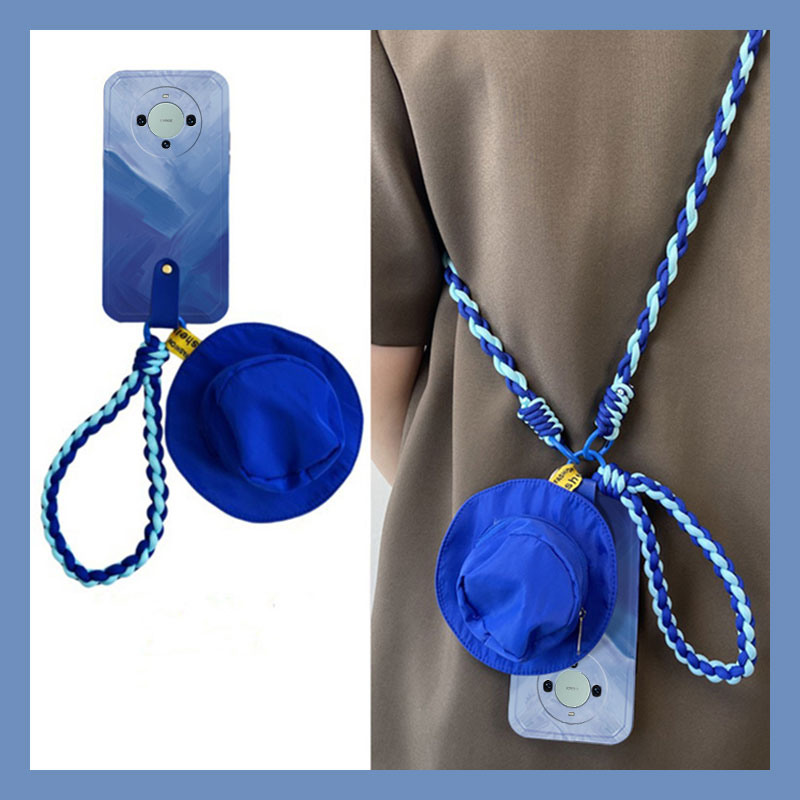 蓝色渐变耳机包零钱包小书包斜挎可背手机壳