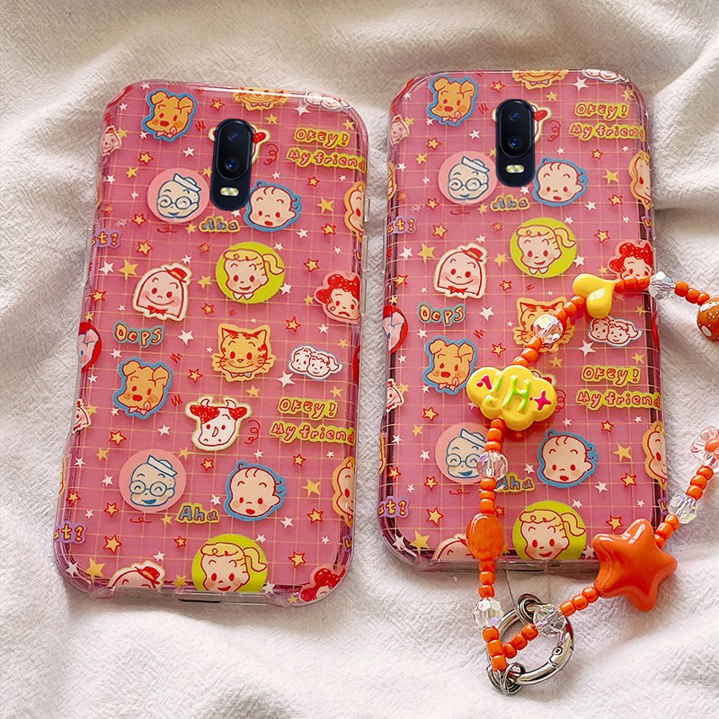 适用oppor17手机壳r15可爱r11星星r9s原田治r11s带r15x梦境版r17pro链条r9plus卡通k1动漫r7s趣味oppo透明女p