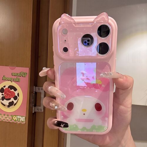 手机壳硅胶大视窗亮面立体猫耳朵
