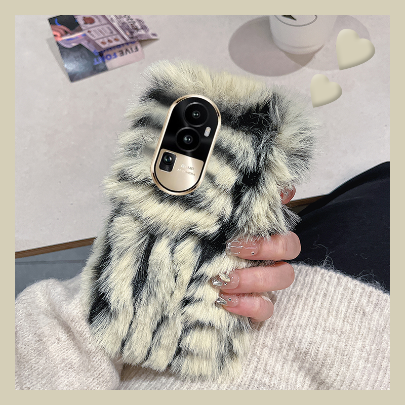 毛绒绒毛茸茸小众高级感虎纹手机壳