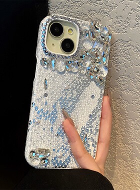 烫金渐变白色蟒蛇纹适用oppok13turbopro手机壳k12s闪钻k11珍珠k10pro钻石k9x立体por仿皮0ppo皮纹新款高级软