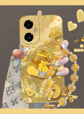 2025金币福袋适用华为荣耀300pro+手机壳200lite立体100por金色90gt挂链80简约70女60se硅胶v40i+/x50十x40i