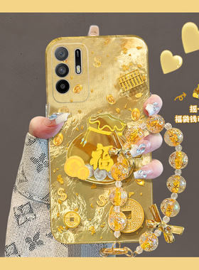 2025金币福袋适用oppoa3pro手机壳a2x立体a1金色a97挂链a96简约a95硅胶a93a91a72a58a57a52a32a11a9a31a8a5女