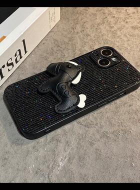 2026黑色皮质小马适用vivos50手机壳s30promini立体s20卡通s19马年s18e新年s17t绒布s16软s15/s12por/s10/s9