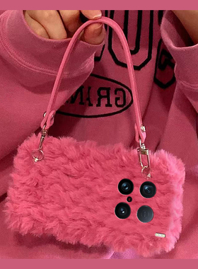 简约纯色波浪纹适用vivox200手机壳x100pro+手机壳x100ultra挂绳x90s毛绒t2s秋冬季x80spor软x70/x60+十vivo