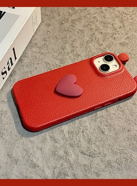 ins风红色爱心耳朵适用vivoiqooneo11手机壳iqneo10pro立体neo9新年8马年7se皮纹6仿皮5活力版3/z1/855竞速版