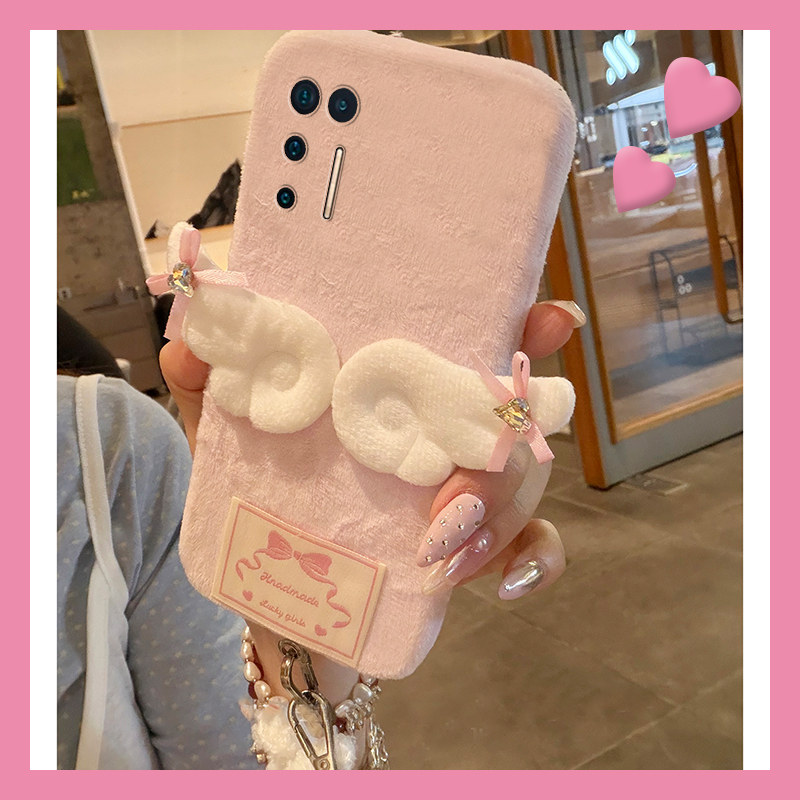 ins风天使翅膀适用坚果pro3手机壳pro2米菲兔pro2s立体r2秋冬季r1硅胶por毛绒毛茸茸全包防摔挂件挂绳卡通软p