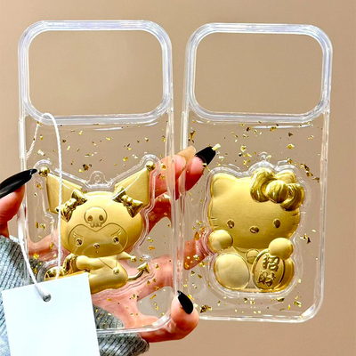 招财kt猫库洛米适用vivoy300pro手机壳y200ii金箔y100滴胶y73s金色y53s卡通y78+立体y75硅胶y52s十y31s软y35+