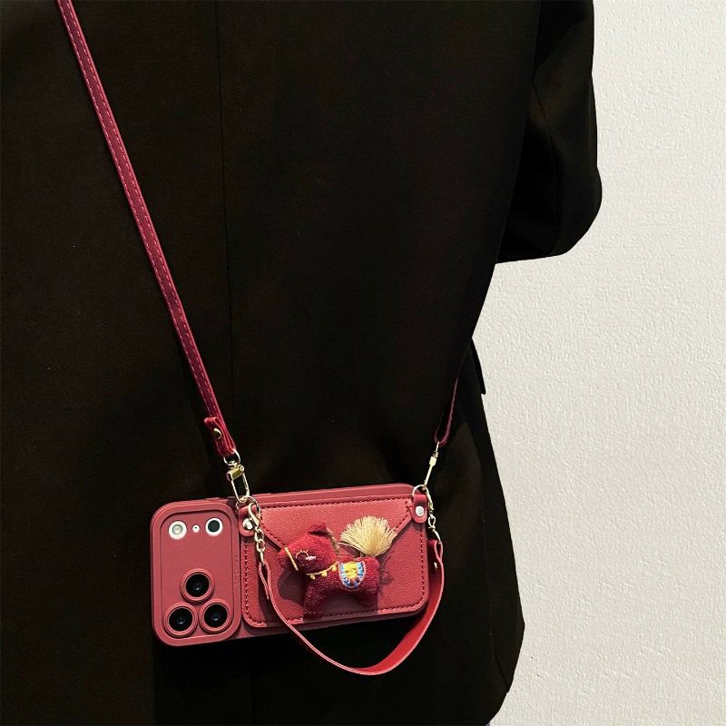 红色小马卡包适用oppor17pro手机壳r15梦境版马年r15x斜挎r11splus可背带r9s立体k1新年oppo挂绳卡通本命年软,3C数码配件,手机保护套/壳,淘宝优惠券,粉丝福利购,淘宝优惠卷