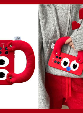 红色大眼睛适用华为荣耀magic7手机壳magic6腕带5pro液态4立体3至臻版play8t立体play7tpor卡通6t软5t硅胶4t