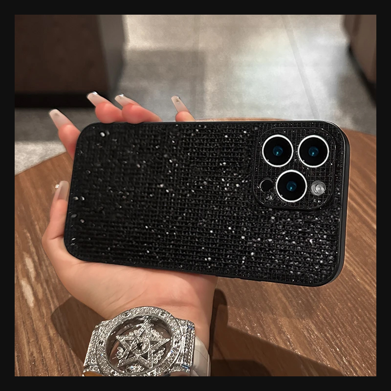 简约高级感黑色适用华为pura80pro手机壳pura70亮片绒布p60挂链p50闪片p40秋冬p30皮纹por硅胶十huawei新款软