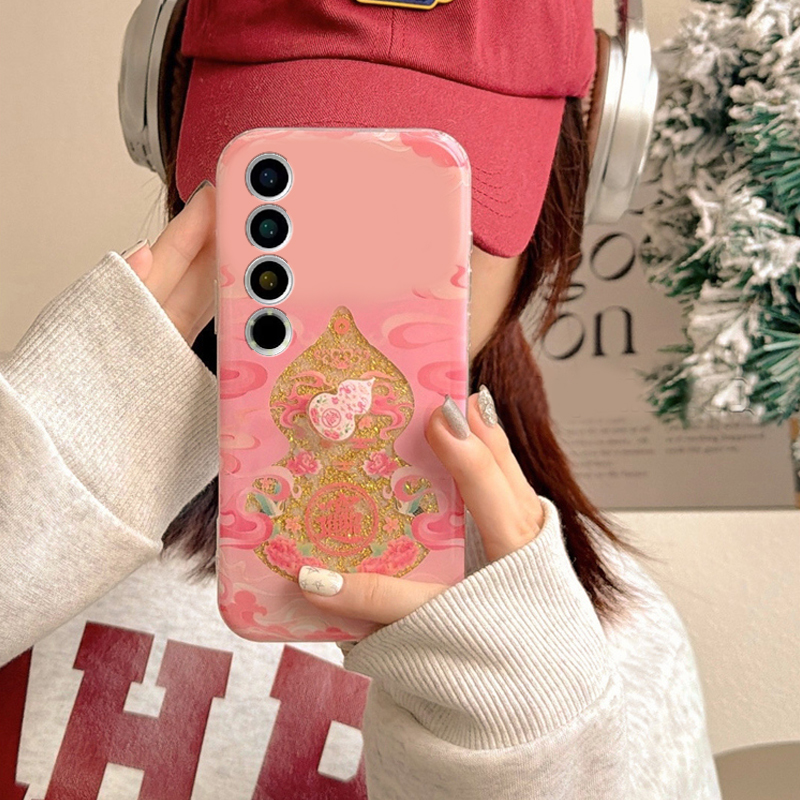 镂空闪粉葫芦适用魅族22mini手机壳note16旋转21pro中国风20金箔18por国潮18x新款7/16spor/16t/16x/16thplus