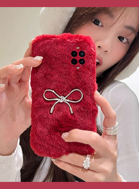 ins风蝴蝶结适用华为nova14手机壳novo13pro银色12ultra立体11秋冬季10z毛绒9se红色8硅胶7i/6/5/4e活力版软p