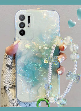 绿色晕染渐变适用oppoa3pro手机壳a2x贝壳纹a1夏天a97韩系a96硅胶a95小众a93a91a72a58a57a52a32a11a9a31a8a5