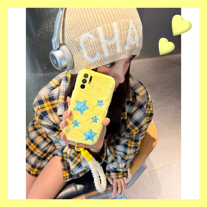 ins风蓝色星星适用oppoa3pro手机壳a2x尼龙绳a1立体a97秋冬季a96毛绒a95a93a91a72a58a57a52a32a11a9a31a8a5
