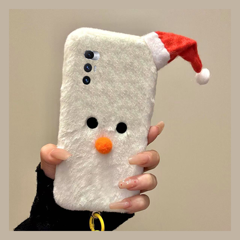圣诞节雪人适用小米mixfold4手机壳mixfold3立体mixfold2折叠屏mixflip挂绳mi秋冬季毛绒毛茸茸卡通可爱硬壳