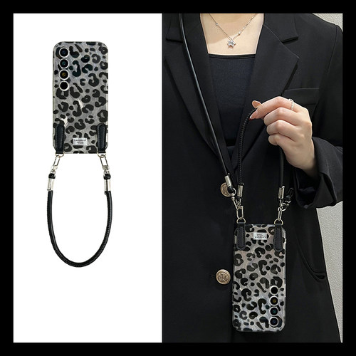 黑色豹纹适用魅族21pro手机壳20斜挎18pro可背带18x高级感17羽纱16spro日韩16t硅胶16x16thplus/meizu/16th软