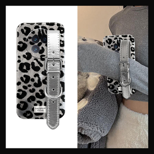 黑色豹纹适用vivoxfold3pro手机壳xfold2立体xflip银色vivo腕带vovo折叠屏辣妹vivi潮酷 十硬壳日韩羽纱小众