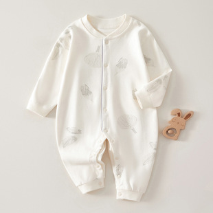 婴儿衣服春秋季a类纯棉连身衣套装4个月新生儿宝宝衣服春装打底衣