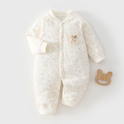 40g薄夹棉，纯棉A类婴儿连体衣