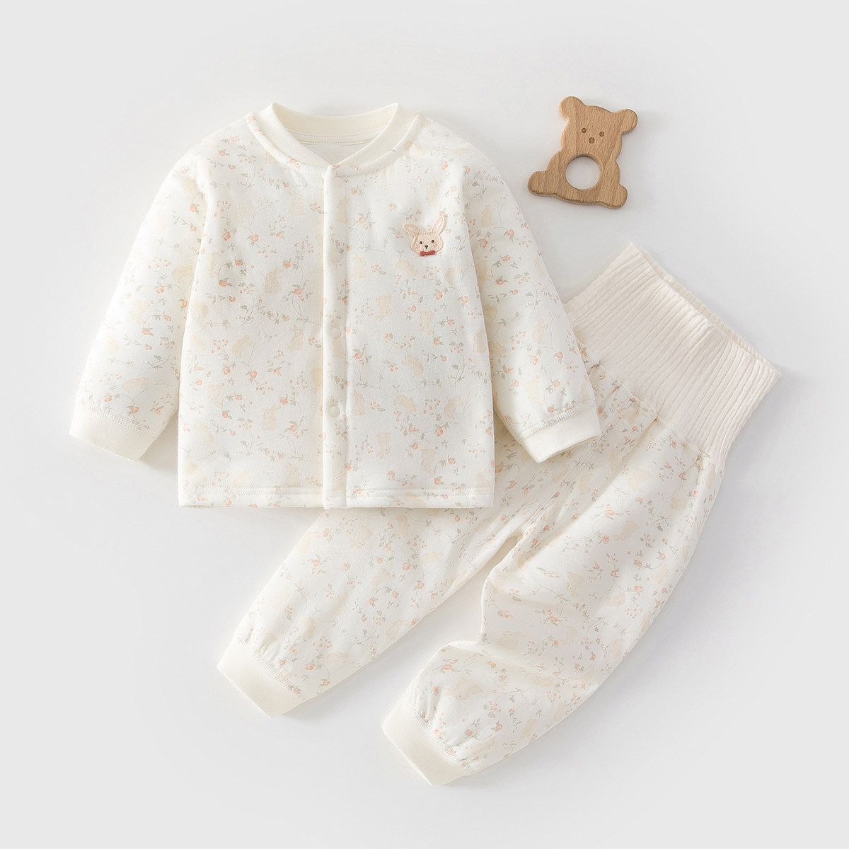 宝宝保暖衣套装a类纯棉秋冬加厚秋衣秋裤婴幼儿60g薄夹棉分体内衣