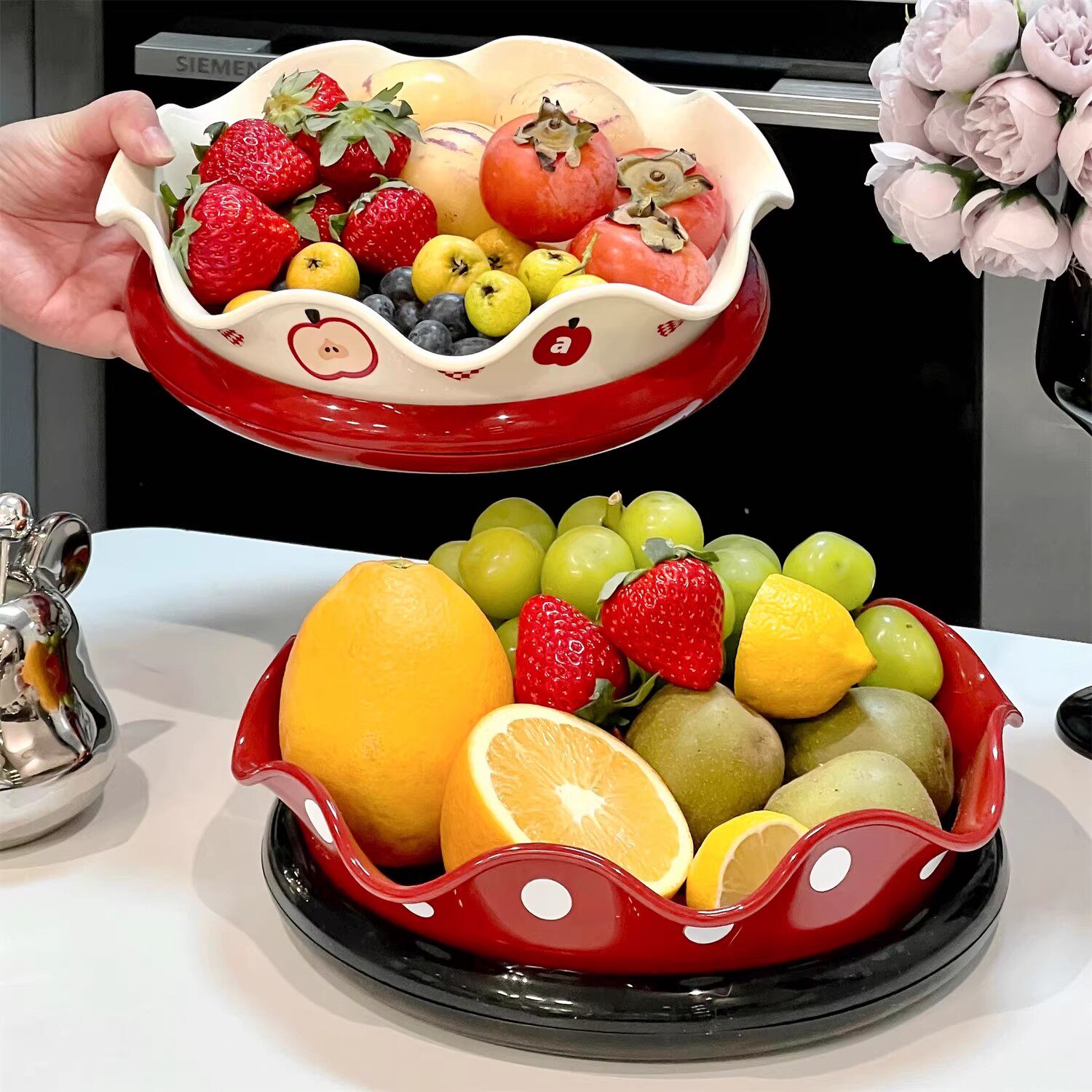 水果盘客厅茶几家用果盘沥水篮坚果瓜子盘子高颜值糖果零食摆放盘