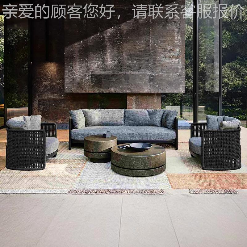 户外沙发露67天庭院酒店别墅度假村花民宿计园设师藤编具家休闲组