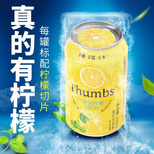 一片真柠檬苏打水气泡水饮料0糖