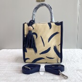 外贸尾货日单MOU..高质感时尚 潮流百搭帆布配pu单肩斜挎包手提包