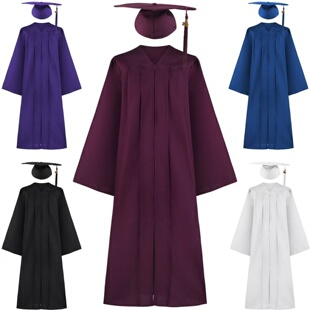 高校学士服定制 本科硕士毕业袍校徽logo刺绣 院校毕业服装学位服