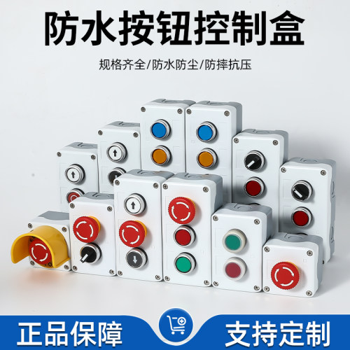 防水防尘按钮开关控制盒启动停止指示灯电梯扶手急停按钮开关盒