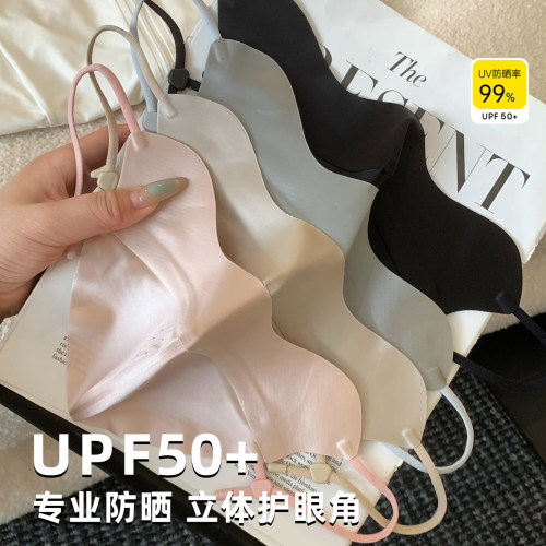 立体鱼骨支撑冰丝防晒口罩女夏季防紫外线轻薄透气护眼角遮阳面罩