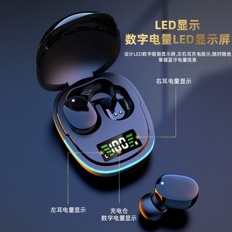 CROSS-BORDER NEW BLUETOOTH HEADSET G9S DAZZLING BREATHING LIGHT DIGITAL DISPLAY IN-EAR BLUETOOTH HEADSET 5.1 COMPACT