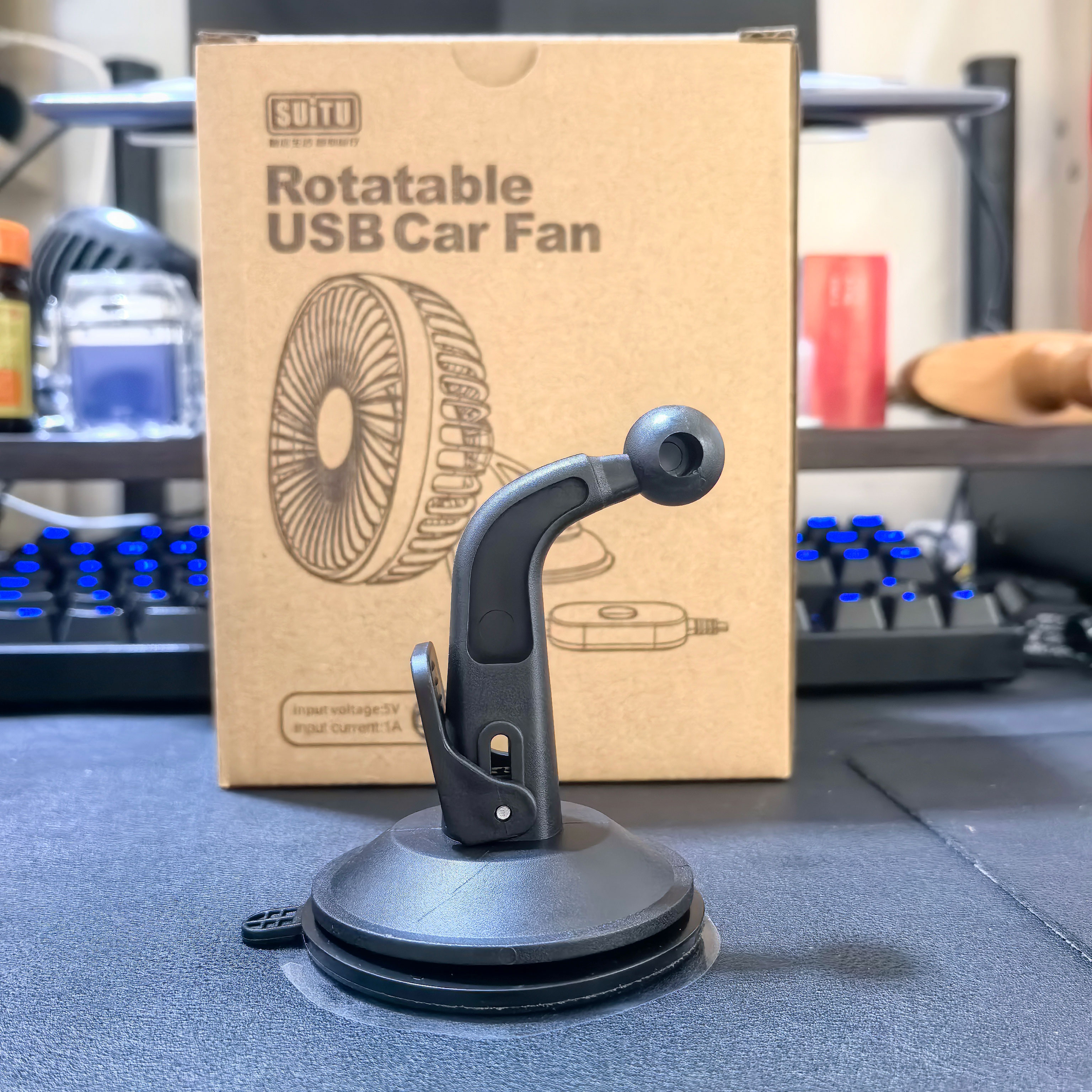 车载风扇专用强力吸盘底座配件小汽车用电扇通用支架透明粘胶滴胶