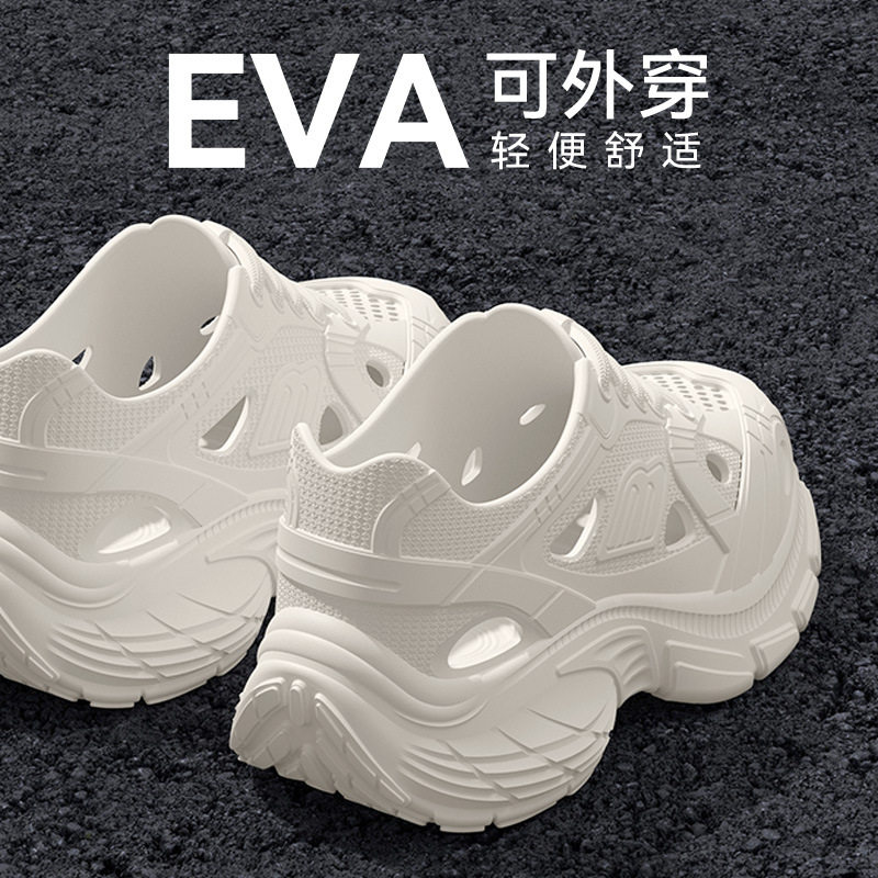 夏季女款厚底包头洞洞鞋外穿家居