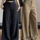 裤 卡其色阔腿裤 春秋高级感垂感直筒宽松小个子西装 子2026新款 女裤