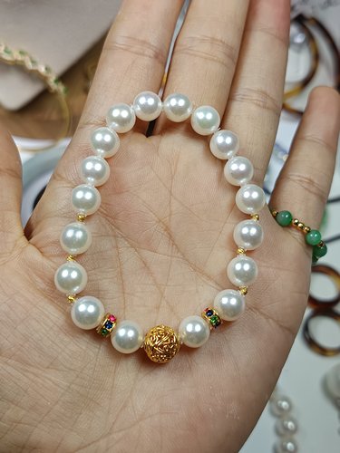 4123-18K金卡7-7.5天然海水akoya珍珠手链