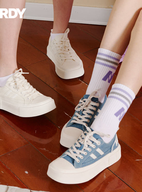 NERDY2024秋新品女款牛仔帆布鞋运动休闲韩国潮牌鞋子